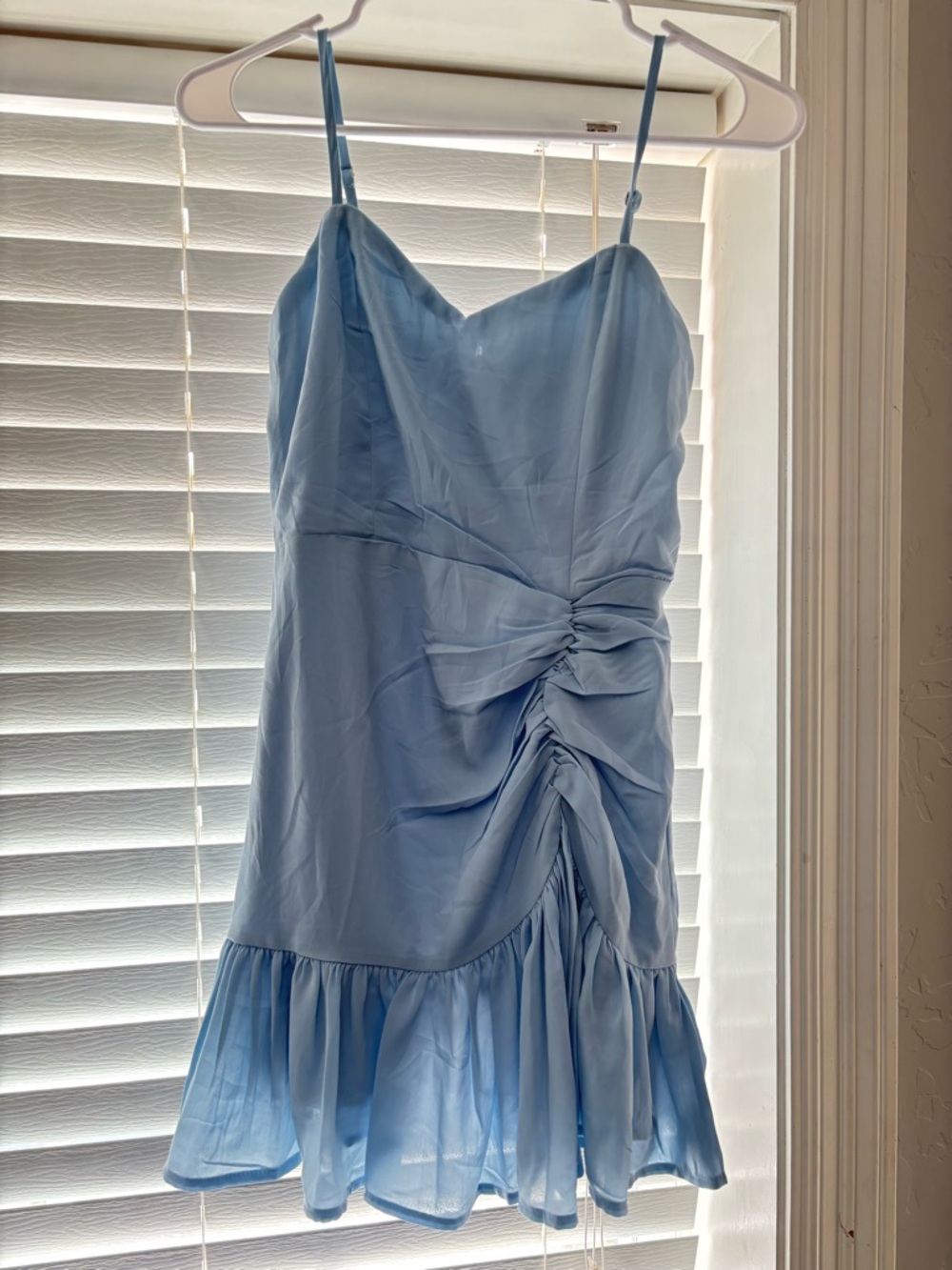 Hello Molly Light Blue Spaghetti Strap Mini Dress